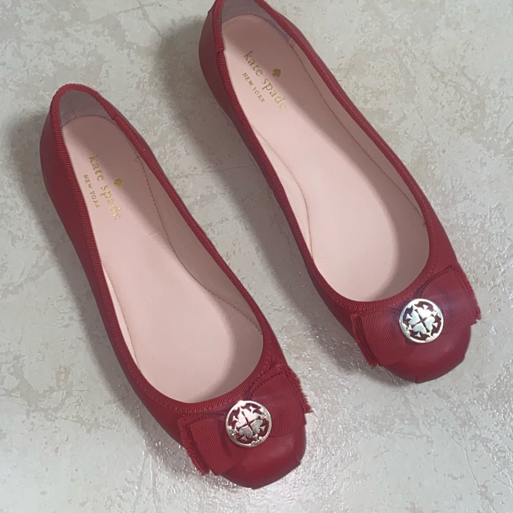 KATE SPADE Red Ballet Flats